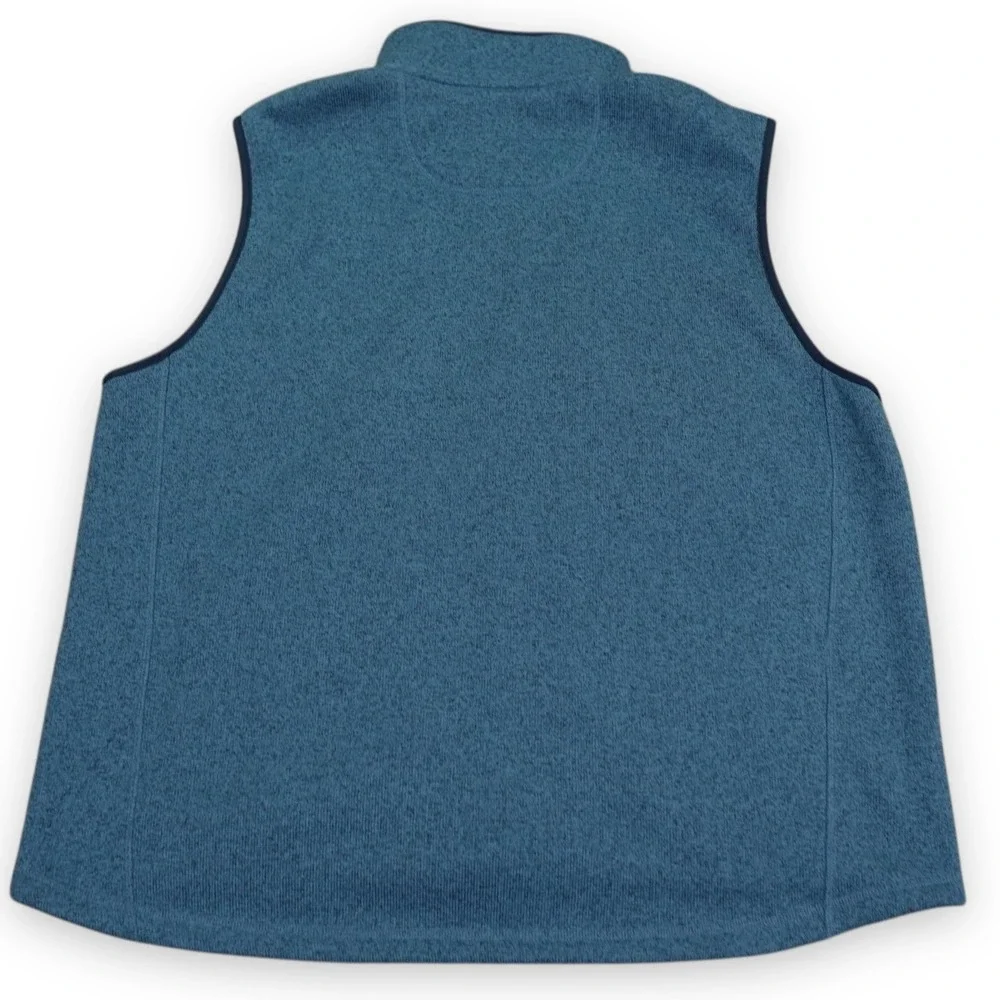 LL Bean Mens‎ Sweater Fleece Vest XXL Blue Dusk Slightly Fitted Full Zip Logo